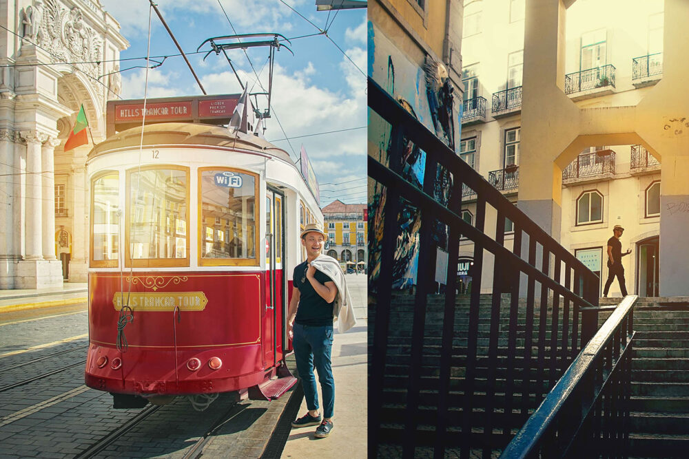 Portrait solo photoshoot in the streets of Lisbon